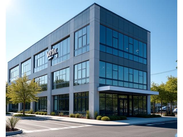 Exterior view of the VoltPay Utilities Ltd. office building in London, with a clear sky.